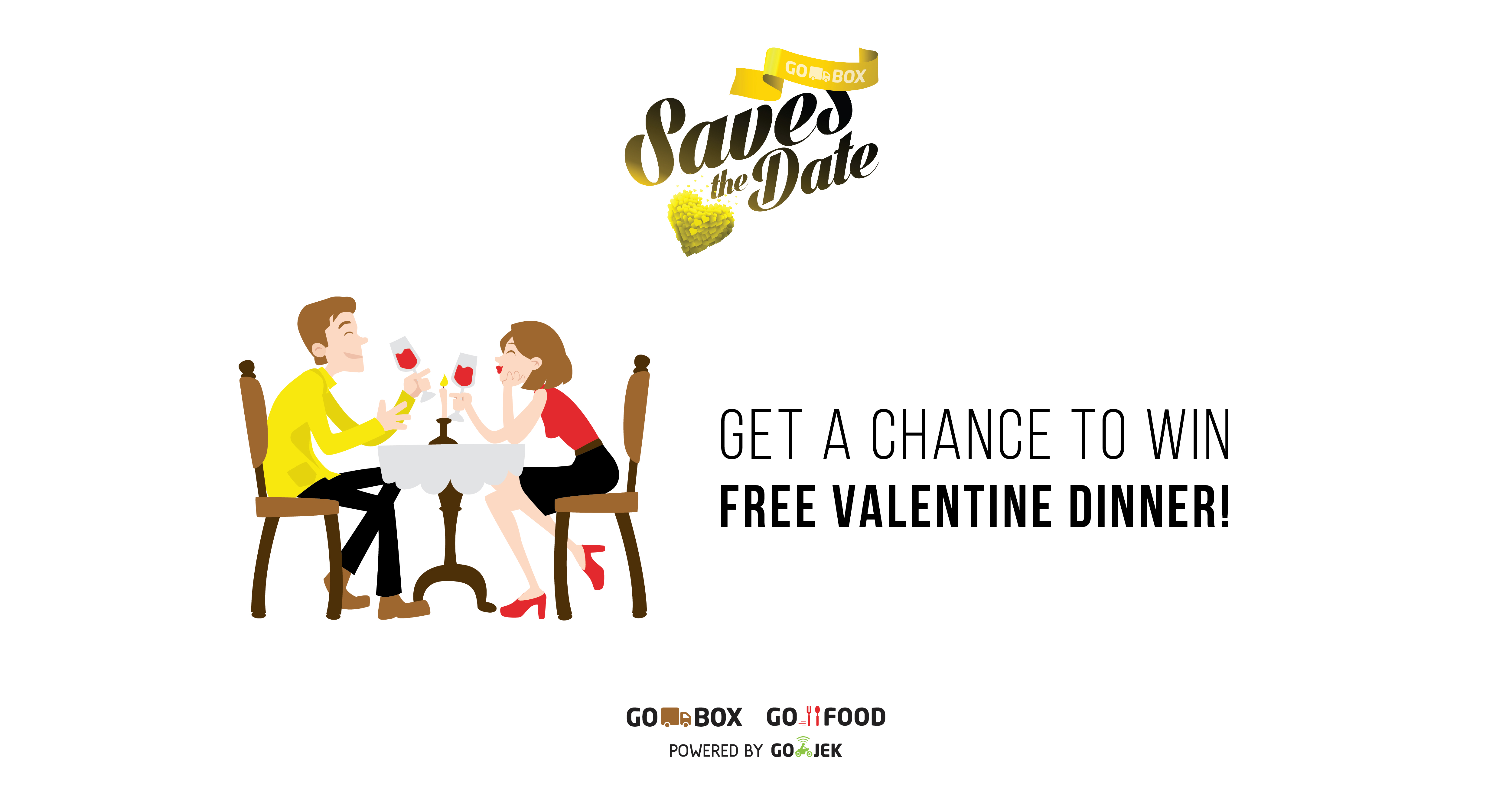 GO-BOX dan GO-FOOD mengadakan kompetisi Valentine untuk Anda dan pasangan Anda!